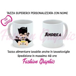 TAZZA MUG BATMAN SUPEROROE MARVEL CON NOME