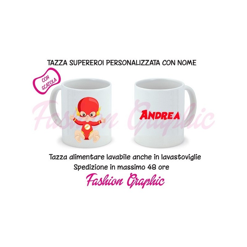 TAZZA MUG FLASH SUPEROROE MARVEL CON NOME