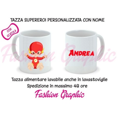 TAZZA MUG FLASH SUPEROROE MARVEL CON NOME