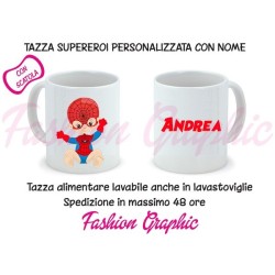 TAZZA MUG SPIDERMAN SUPEROROE MARVEL CON NOME