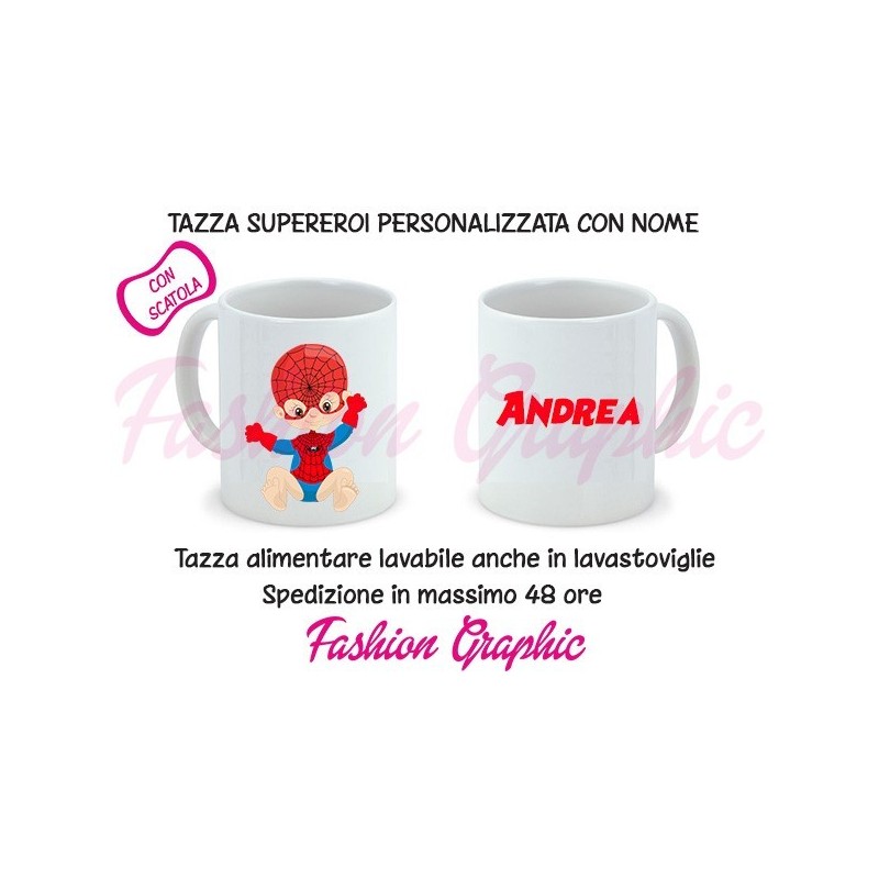 TAZZA MUG SPIDERMAN SUPEROROE MARVEL CON NOME