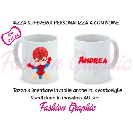 TAZZA MUG SPIDERMAN SUPEROROE MARVEL CON NOME