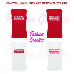 Canotta uomo bagnino lifeguard baywatch salvataggio personalizzabile