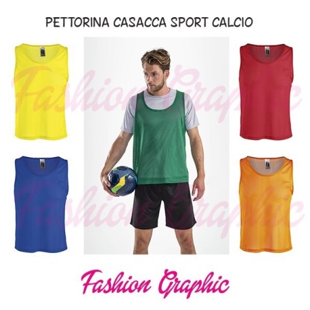Pettorina casacca allenamento calcio rugby sport neutra