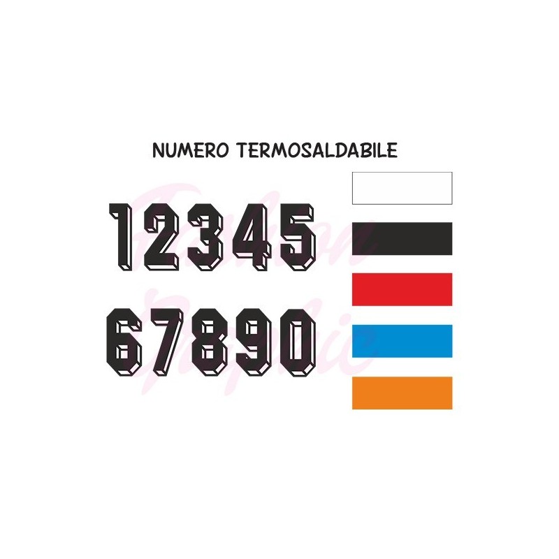 Numeri termosaldabili modello 3D maglie calcio, rugby, sport