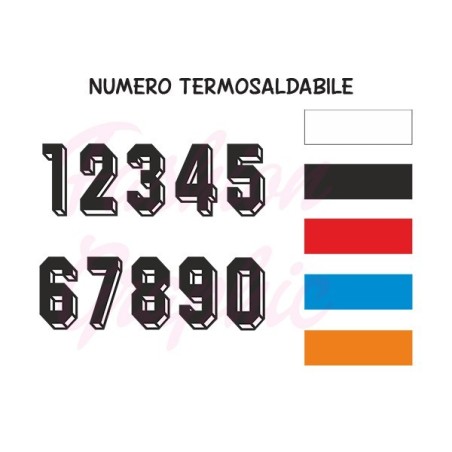Numeri termosaldabili modello 3D maglie calcio, rugby, sport