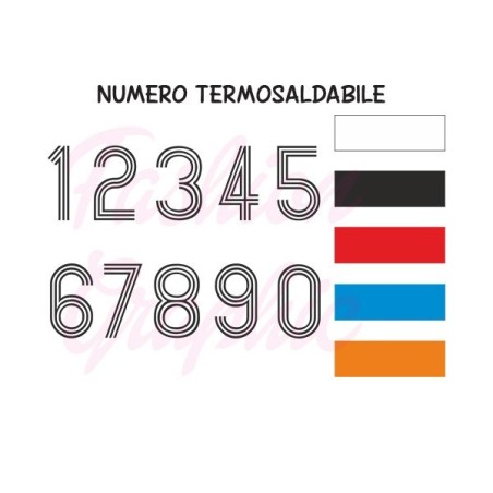 Numeri termosaldabili modello RIGATI H10cm maglie calcio, rugby, sport