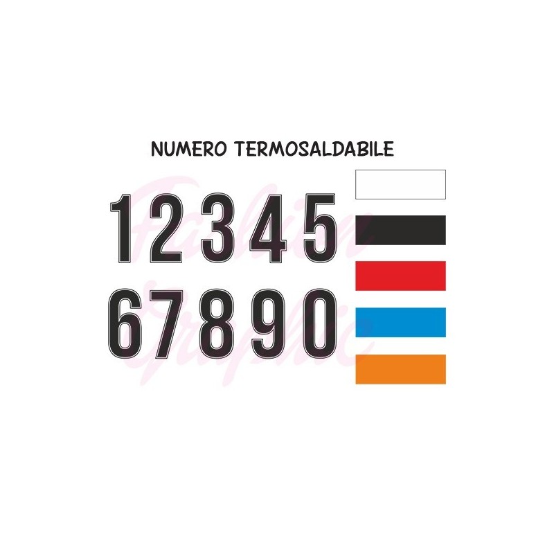 Numeri termosaldabili modello PROFILO H10cm maglie calcio, rugby, sport