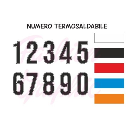 Numeri termosaldabili modello PROFILO H10cm maglie calcio, rugby, sport