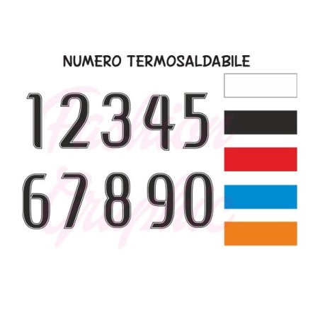 Numeri termosaldabili modello BN H10cm maglie calcio, rugby, sport