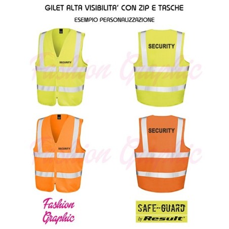 Gilet Alta Visibilità modello con zip e tasche