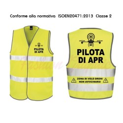 Gilet Alta Visibilità modello Pilota di Apr Droni Mod1 due fasce a norma di legge
