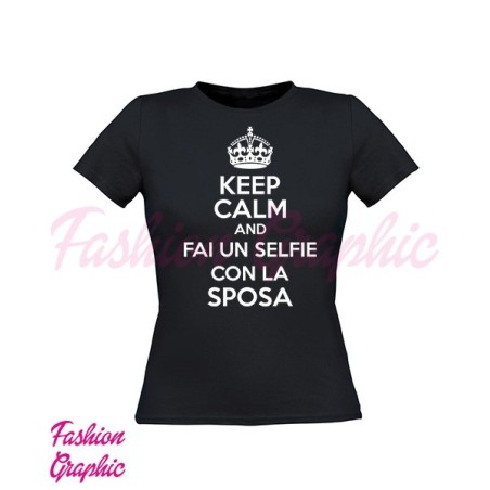 T-shirt keep calm fai un selfie con la sposa