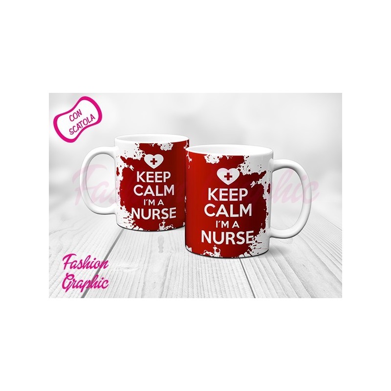 TAZZA MUG KEEP CALM AND I AM A NURSE INFERMIERA INFERMIERE