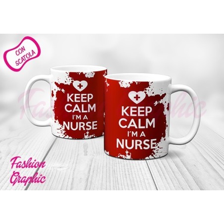 TAZZA MUG KEEP CALM AND I AM A NURSE INFERMIERA INFERMIERE