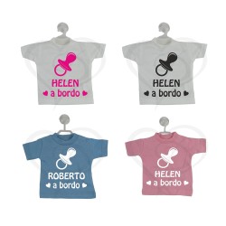 Mini t-shirt bimbo bimba a bordo personalizzabile