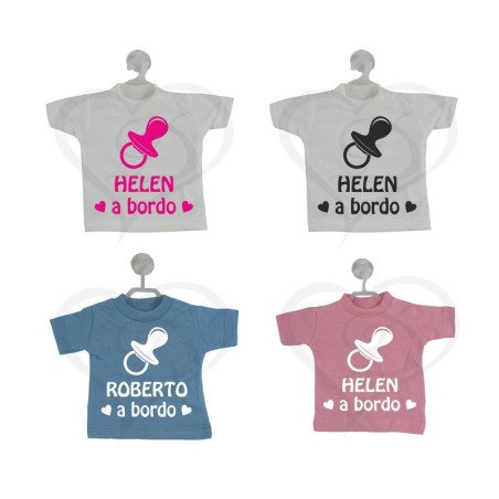 Mini t-shirt bimbo bimba a bordo personalizzabile
