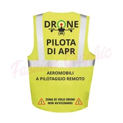Gilet Alta Visibilità Multische modello Pilota di Apr Operatore Assistente SAPR Droni a norma di legge