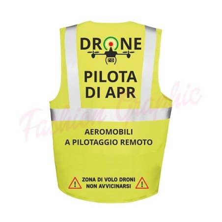 Gilet Alta Visibilità Multische modello Pilota di Apr Operatore Assistente SAPR Droni a norma di legge