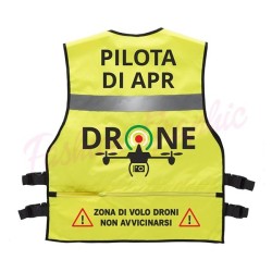 Gilet Alta Visibilità Professionale Multische Pilota di Apr Operatore Assistente SAPR Droni a norma di legge taglia unica