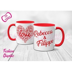 TAZZA MUG LOVE AMORE INNAMORATI SAN VALENTINO PERSONALIZZATA CON NOMI