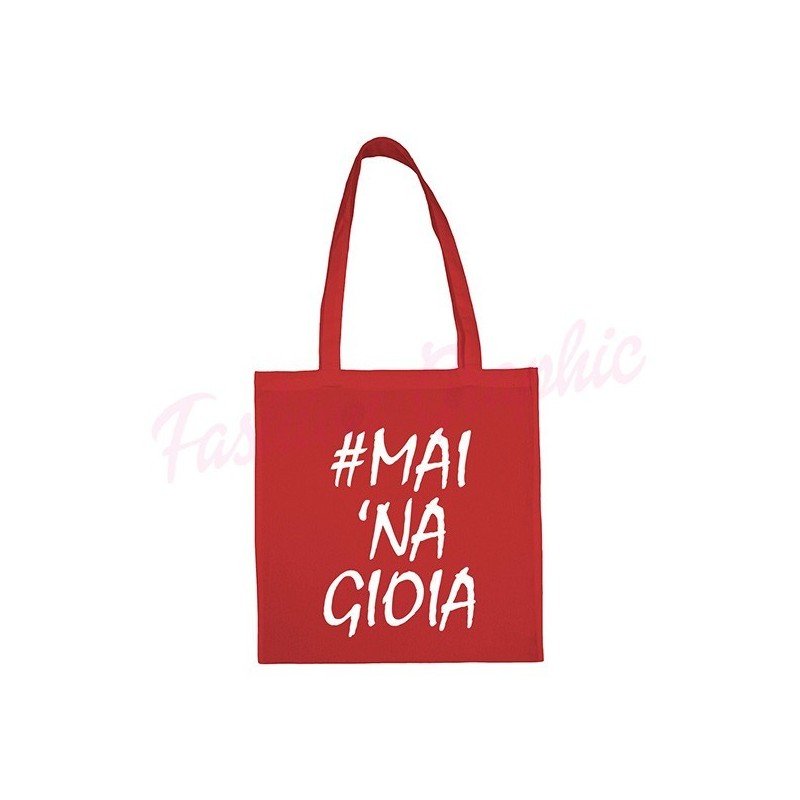 Borsa shopper Mai Na Gioia cotone manico lungo