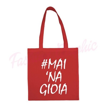 Borsa shopper Mai Na Gioia cotone manico lungo