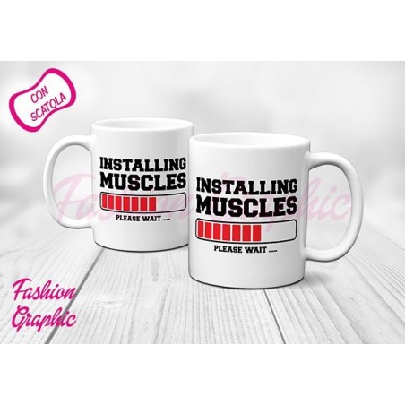 TAZZA MUG INSTALLING MUSCLE PLEASE WAIT PALESTRA BODYBUILDING