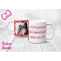 TAZZA MUG LOVE FOTO AMORE INNAMORATI SAN VALENTINO CON FOTO PERSONALIZZATA E DEDICA