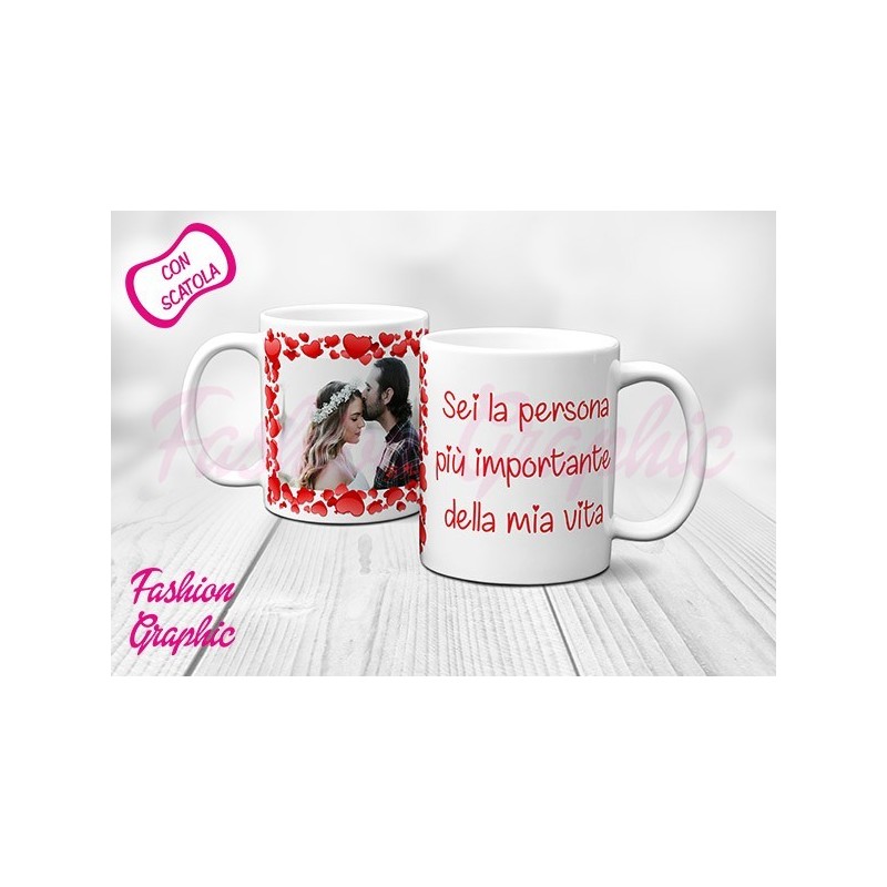 TAZZA MUG LOVE FOTO AMORE INNAMORATI SAN VALENTINO CON FOTO PERSONALIZZATA E DEDICA