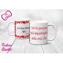 TAZZA MUG LOVE FOTO AMORE INNAMORATI SAN VALENTINO CON FOTO PERSONALIZZATA E DEDICA