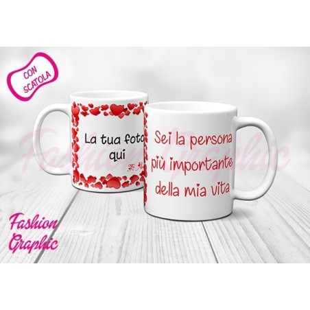 TAZZA MUG LOVE FOTO AMORE INNAMORATI SAN VALENTINO CON FOTO PERSONALIZZATA E DEDICA