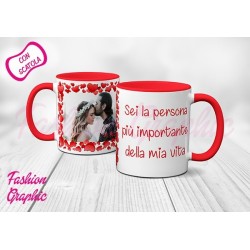 TAZZA MUG LOVE FOTO AMORE INNAMORATI SAN VALENTINO CON FOTO PERSONALIZZATA E DEDICA