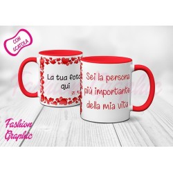 TAZZA MUG LOVE FOTO AMORE INNAMORATI SAN VALENTINO CON FOTO PERSONALIZZATA E DEDICA