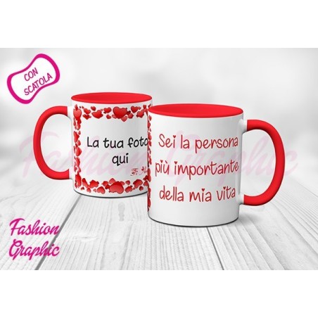 TAZZA MUG LOVE FOTO AMORE INNAMORATI SAN VALENTINO CON FOTO PERSONALIZZATA E DEDICA
