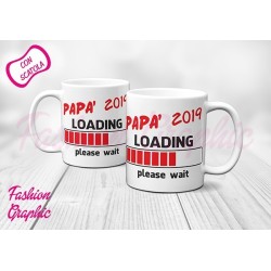 TAZZA MUG MAMMA O PAPA' LOADING CARICAMENTO ANNO A SCELTA