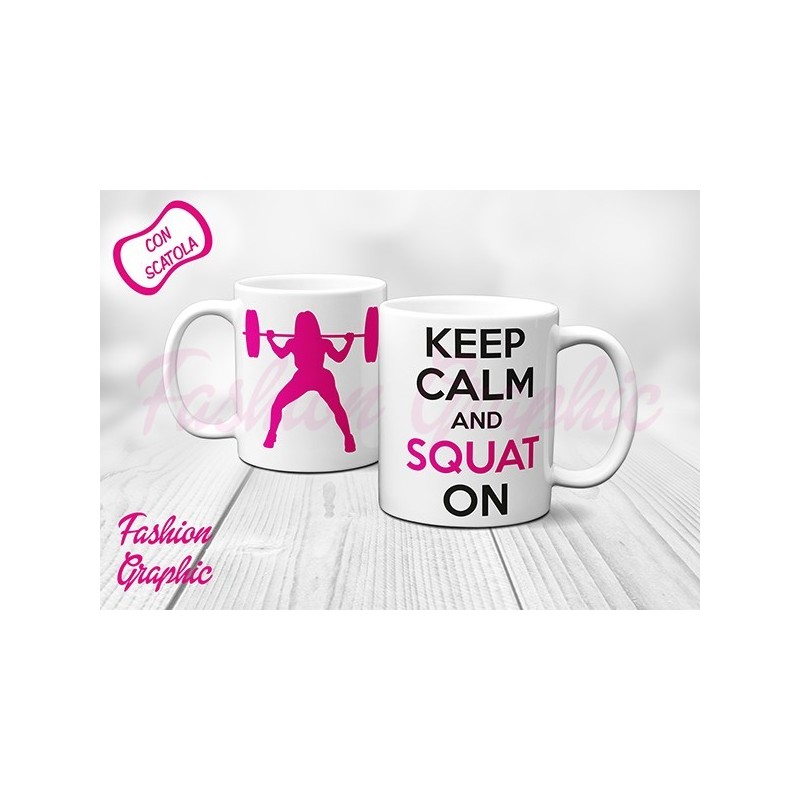 TAZZA MUG KEEP CALM AND SQUAT ON PALESTRA BODYBUILDING