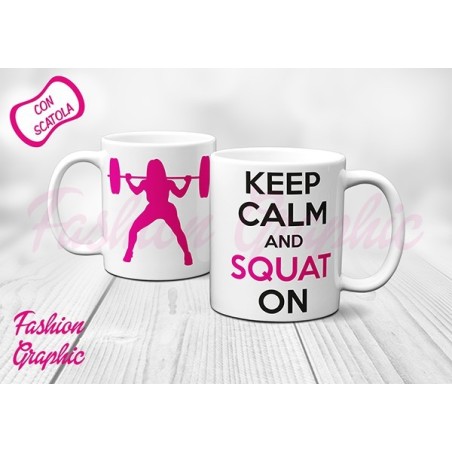 TAZZA MUG KEEP CALM AND SQUAT ON PALESTRA BODYBUILDING
