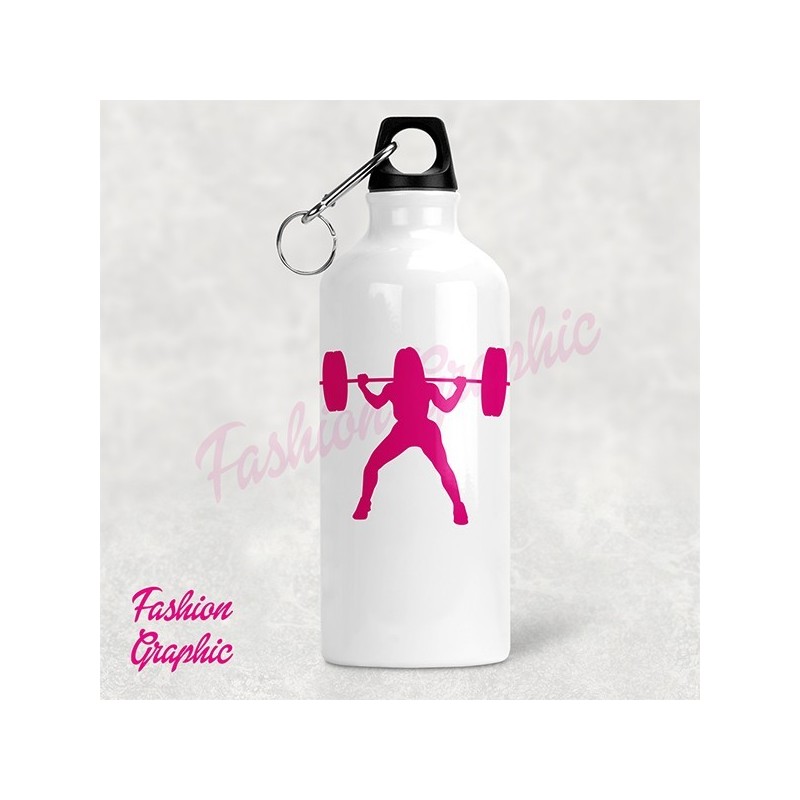 BORRACCIA ALLUMINIO SPORT KEEP CALM AND SQUAT ON DOPPIO TAPPO