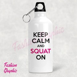 BORRACCIA ALLUMINIO SPORT KEEP CALM AND SQUAT ON DOPPIO TAPPO