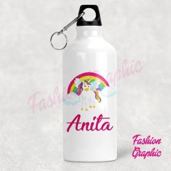 BORRACCIA ALLUMINIO UNICORNO NOME PERSONALIZZABILE