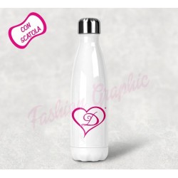 BOTTIGLIA TERMICA THERMOS PERSONALIZZATA LOGO STAMPA ACCIAIO INOX PERSONALIZZATA NOME BPA FREE