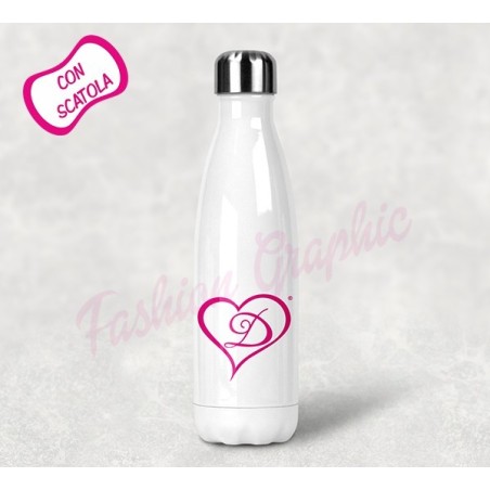 BOTTIGLIA TERMICA THERMOS PERSONALIZZATA LOGO STAMPA ACCIAIO INOX PERSONALIZZATA NOME BPA FREE