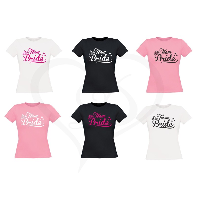 T-shirt team bride sposa addio nubilato