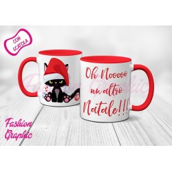 TAZZA NATALE GATTO ARRABBIATO ODIO MUG CAPPELLO LUCI NATALIZIE IDEA REGALO