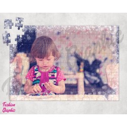 PUZZLE PERSONALIZZATO CON FOTO O IMMAGINE NATALE EFFETTO NEVE A4 120 180 PEZZI