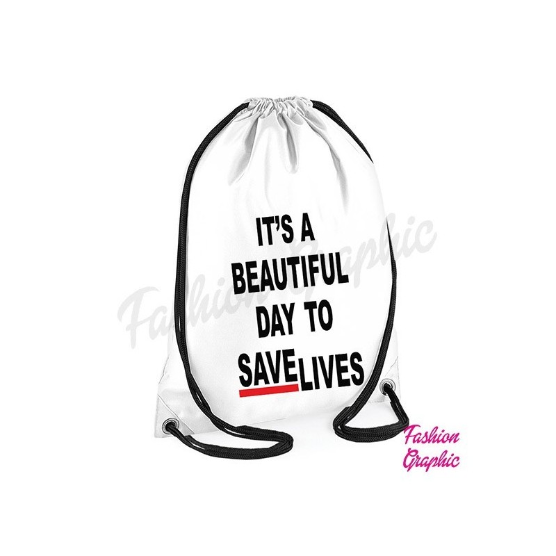 Zaino borsa sacca It'a a beautifull day to save lives grey's anatomy inspired scuola palestra sport fitness