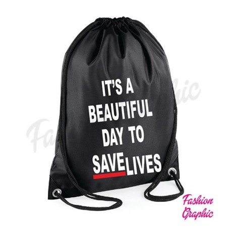 Zaino borsa sacca It'a a beautifull day to save lives grey's anatomy inspired scuola palestra sport fitness