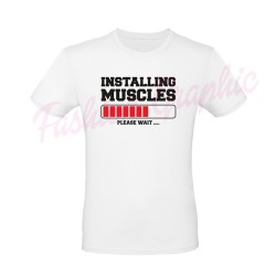 T-shirt Installing Muscles palestra bodybuilding fitness workout