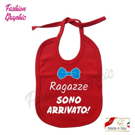 Bavaglino bavetta Ragazze sono arrivato neonato in caldo cotone made in italy